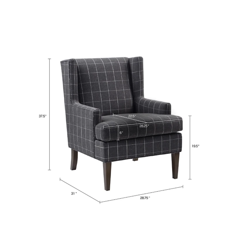 Charcoal Decker Martha Stewart Accent Chair