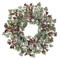Frosted Berries and Grape Leaves Mini Wreath