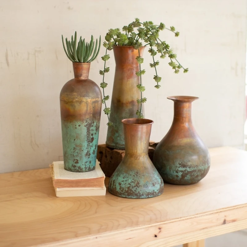 Two-Toned Copper Vases, Set of 4