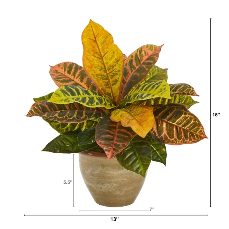 Real Touch Potted Garden Croton Plant