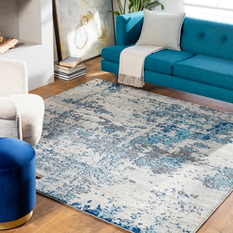 Blue Sutton Contemporary Area Rug, 6x9