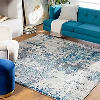 Blue Sutton Contemporary Area Rug, 6x9