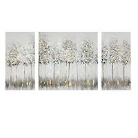 Blue and Gold Trees Canvas Art Prints, Set of 3