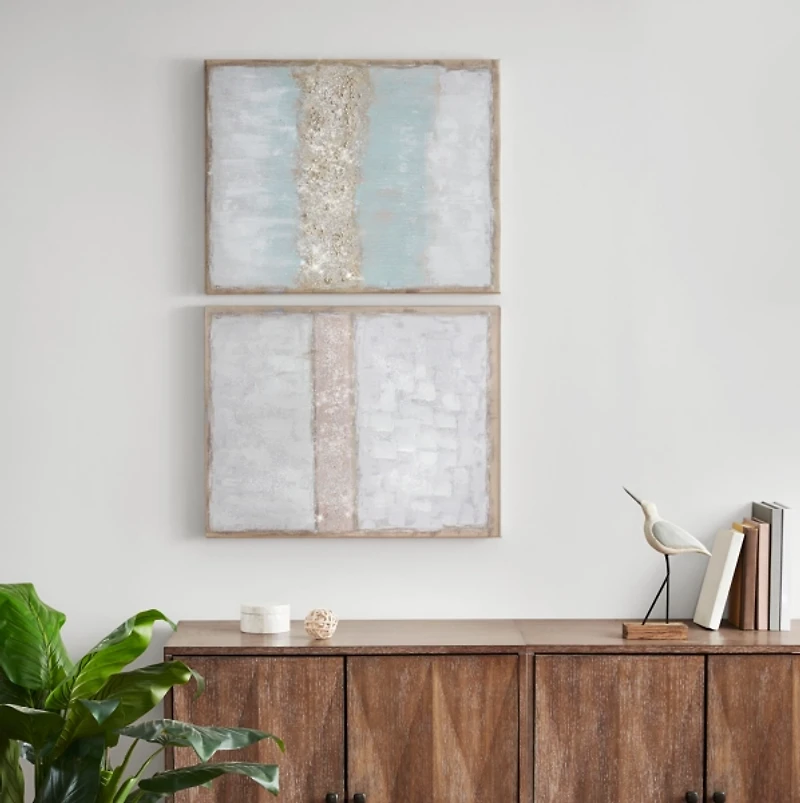 Flatland Glitter Canvas Art Prints, Set of 2