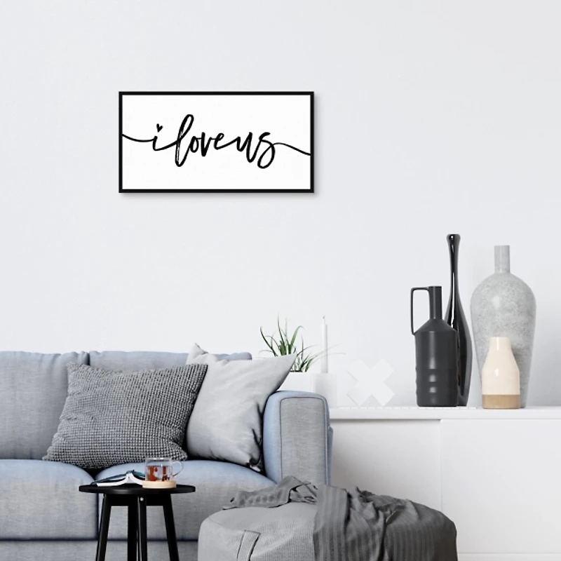 I Love Us Framed Canvas Art Print, 25x13 in.
