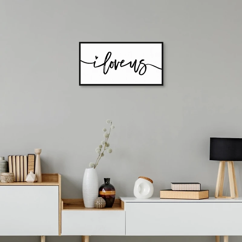 I Love Us Framed Canvas Art Print, 25x13 in.