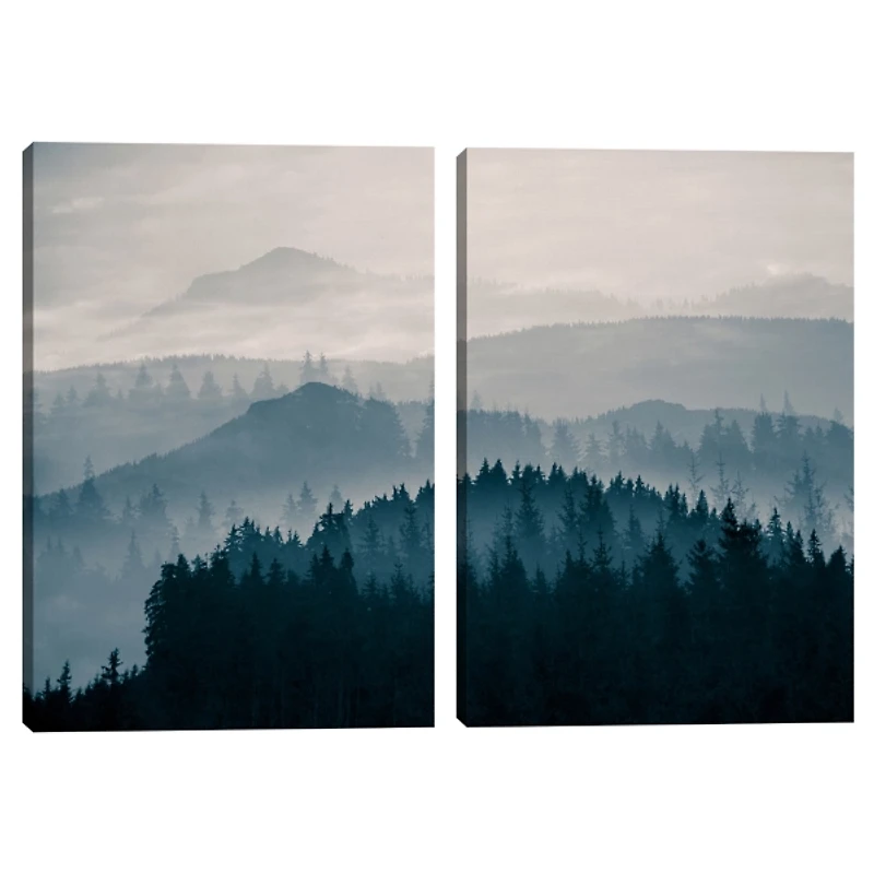 Blue Mountain Canvas Prints, Set of 2