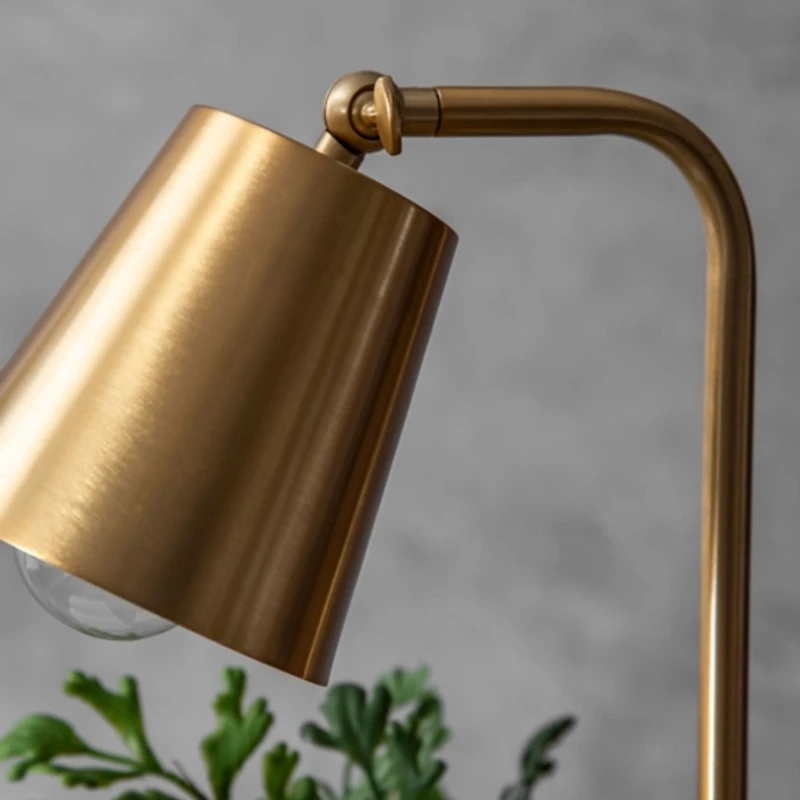Brass Cone Desk Lamp with Marble Base