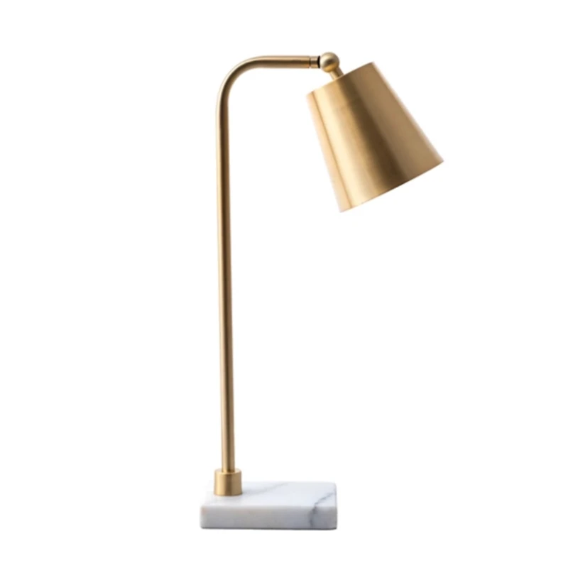 Brass Cone Desk Lamp with Marble Base
