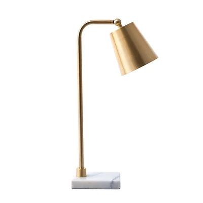 Brass Cone Desk Lamp with Marble Base