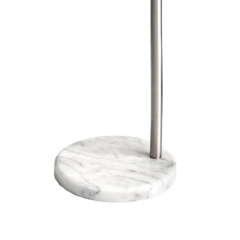 Silver Curved Floor Lamp with Marble Base
