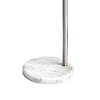Silver Curved Floor Lamp with Marble Base