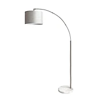 Silver Curved Floor Lamp with Marble Base