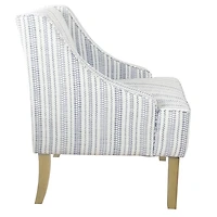 Blue Farmhouse Stripe Swoop Accent Chair