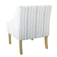 Blue Farmhouse Stripe Swoop Accent Chair