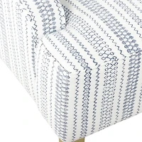 Blue Farmhouse Stripe Swoop Accent Chair