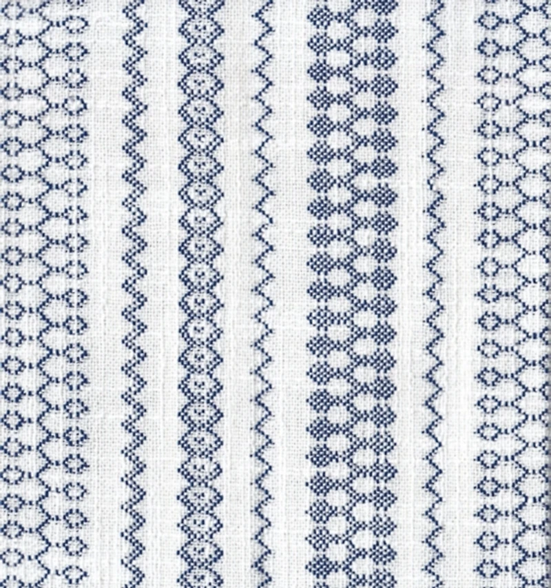 Blue Farmhouse Stripe Swoop Accent Chair