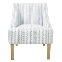Blue Farmhouse Stripe Swoop Accent Chair