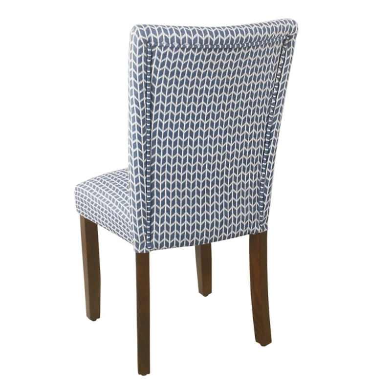 Blue Chevron Highback Dining Chairs, Set of 2