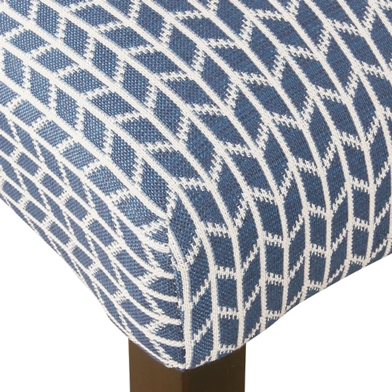 Blue Chevron Highback Dining Chairs, Set of 2