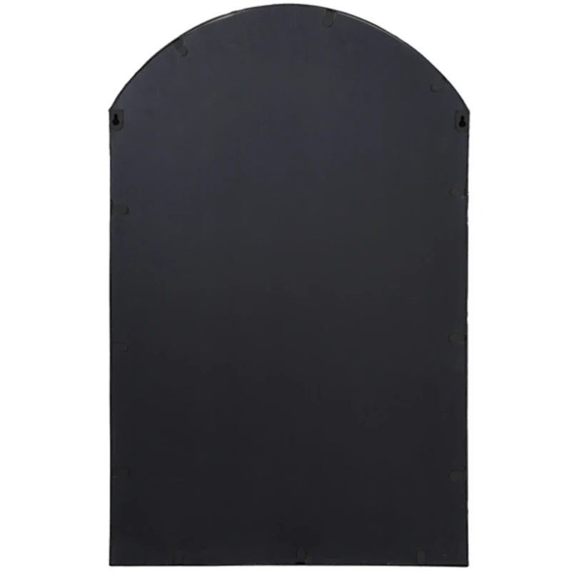 Black Iron Arched Windowpane Mirror