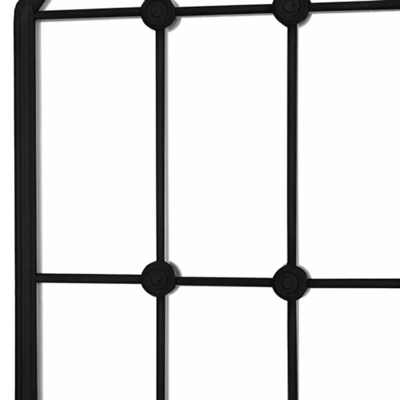 Black Iron Arched Windowpane Mirror