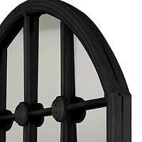 Black Iron Arched Windowpane Mirror