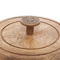 Weathered Ivory Jars with Wooden Lids, Set of 3