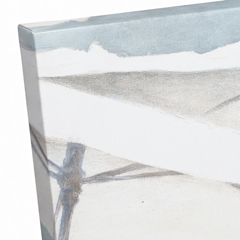 Beach Chairs and Umbrella Coastal Canvas Art Print