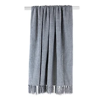 Demin Blue Chenille Fringe Throw