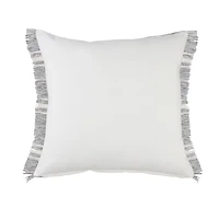 Gray and White Triple Stripe Outdoor Pillow