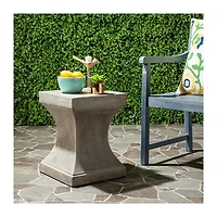 Dark Gray Concrete Pedestal Accent Table
