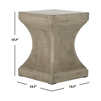 Dark Gray Concrete Pedestal Accent Table