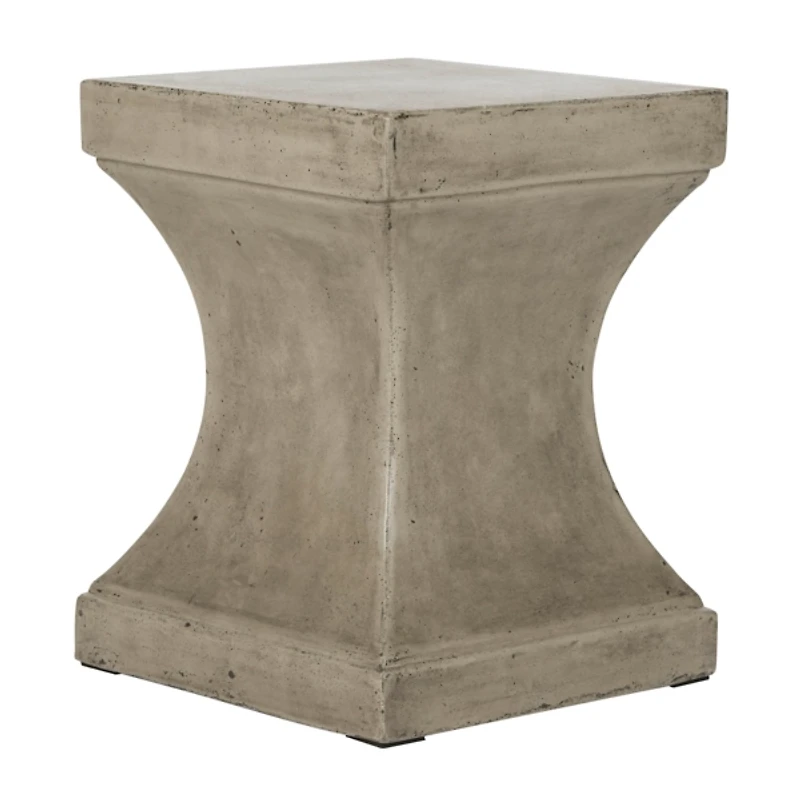 Dark Gray Concrete Pedestal Accent Table