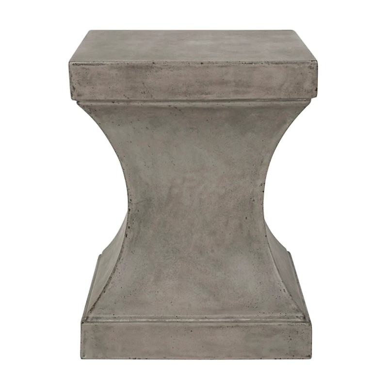 Dark Gray Concrete Pedestal Accent Table