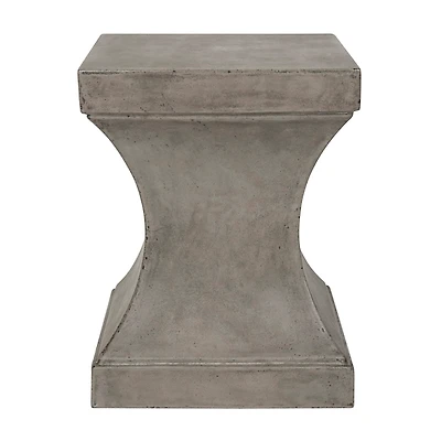 Dark Gray Concrete Pedestal Accent Table