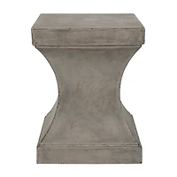 Dark Gray Concrete Pedestal Accent Table