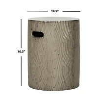 SAFAVIEH Gray Cylinder Accent Table with Handles