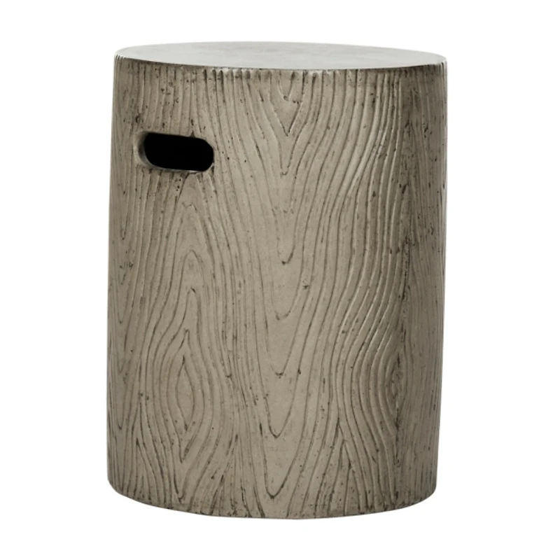 SAFAVIEH Gray Cylinder Accent Table with Handles