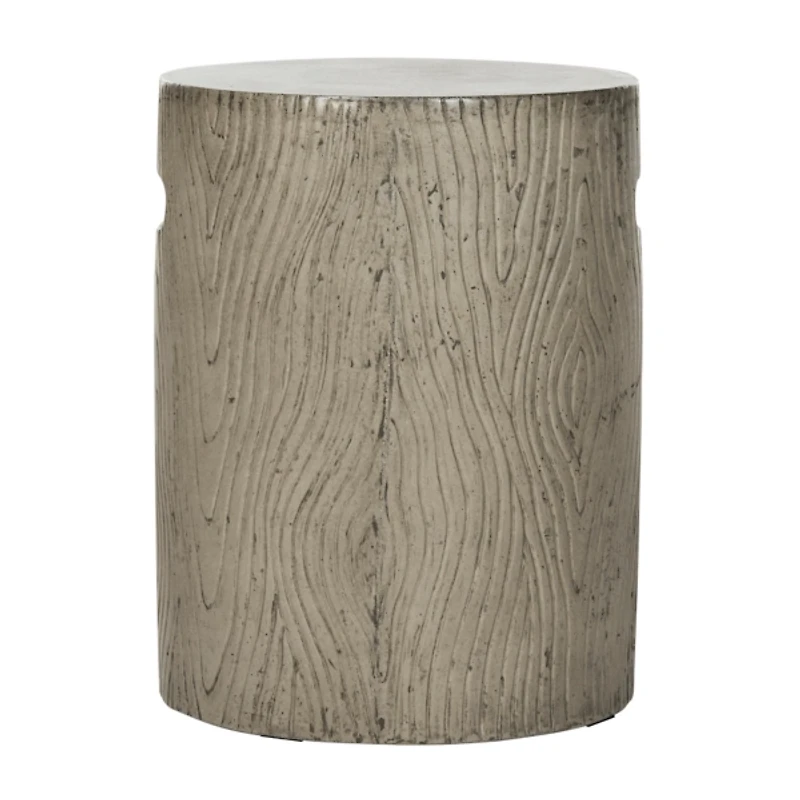 SAFAVIEH Gray Cylinder Accent Table with Handles