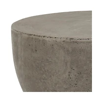 Dark Gray Drum Accent Table with Handles