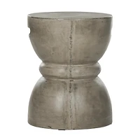 Dark Gray Drum Accent Table with Handles