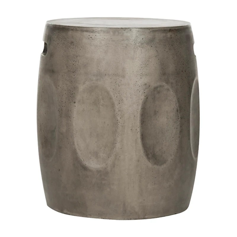 SAFAVIEH Dark Gray Indented Barrel Accent Table