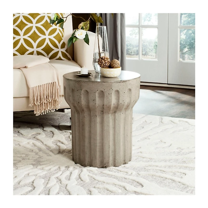 SAFAVIEH Dark Gray Doric Column Accent Table