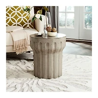 SAFAVIEH Dark Gray Doric Column Accent Table