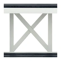 White and Slate Gray X-Back Outdoor Bench