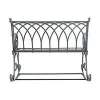 Black Wrought Iron Victorian Rocker Bench