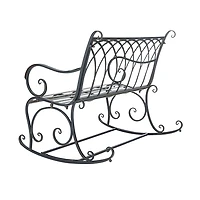 Black Wrought Iron Victorian Rocker Bench