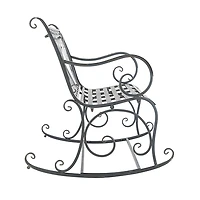 Black Wrought Iron Victorian Rocker Bench