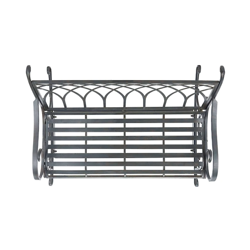 Black Wrought Iron Victorian Rocker Bench